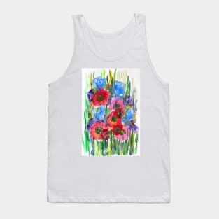 Summer Bloom Watercolor Painting Tank Top